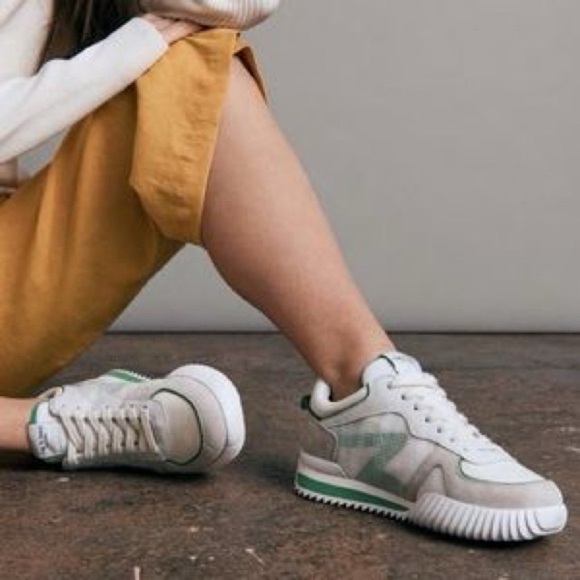 Rag & Bone Green and White Retro Runner 2.0 Low Top Sneakers Size 7 - Picture 2 of 11